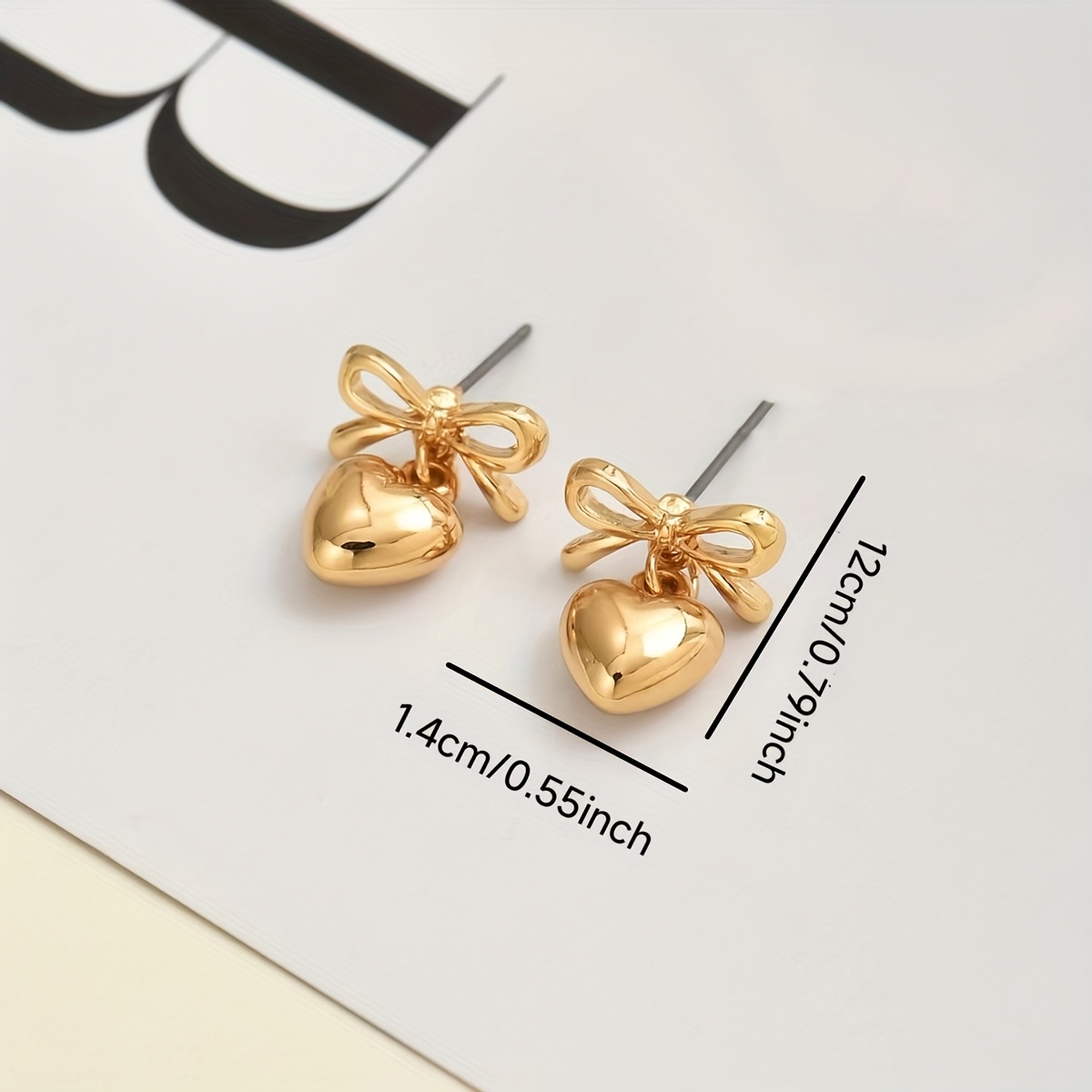 Boho Bow & Heart Drop Earrings